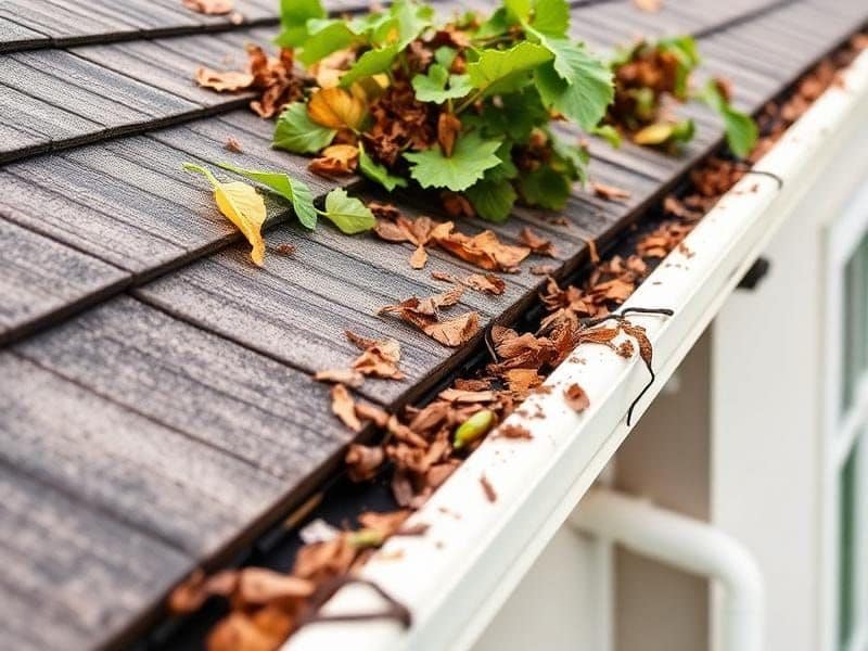 Gutters with tiger stripe staining before brightening