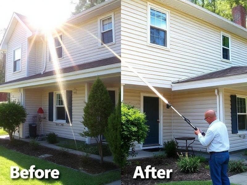 Freshly washed Mebane NC home drying after professional service